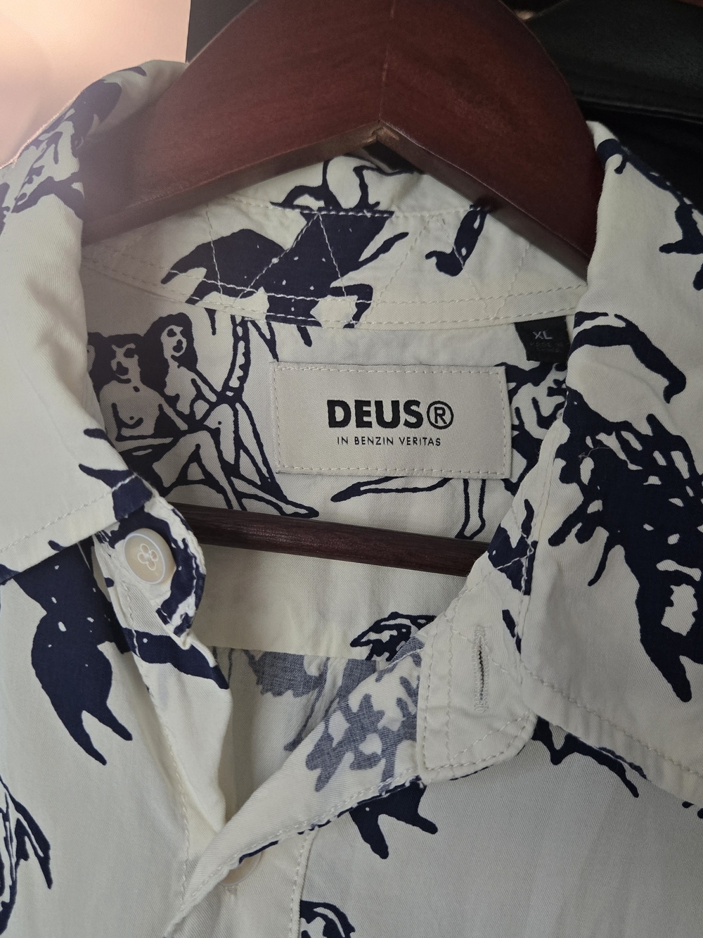 Deus Ex Machina Cream And Navy Button-up Vacation Shirt - Picture 3 of 5